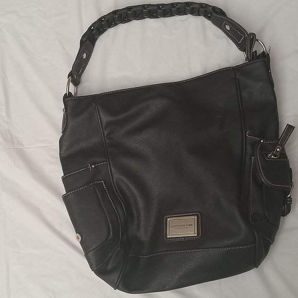 Jones New York Signature Natural Genuine Leader Shoulder Bag Black with Pockets… - Picture 3 of 8